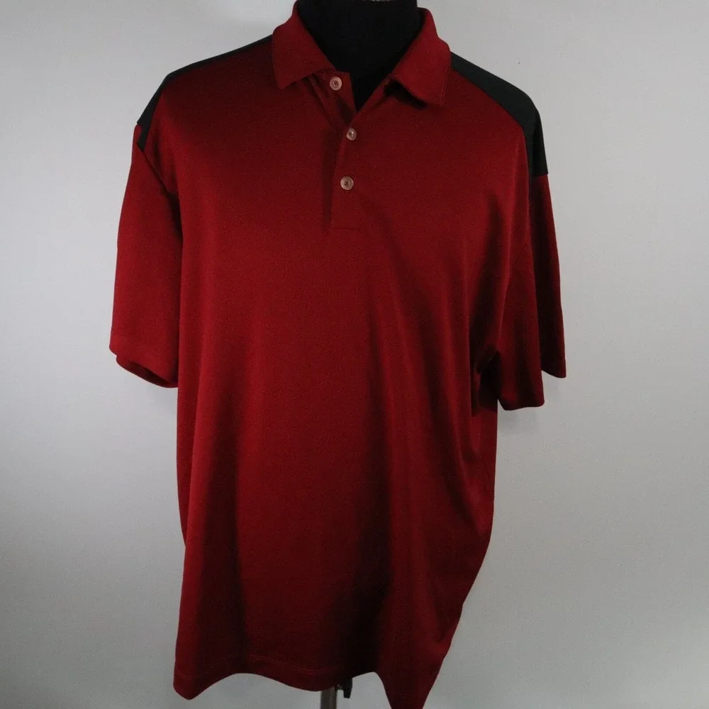 Nike Golf Polo Shirt Mens XL Fit‎ Dry Performance Red Short Sleeve